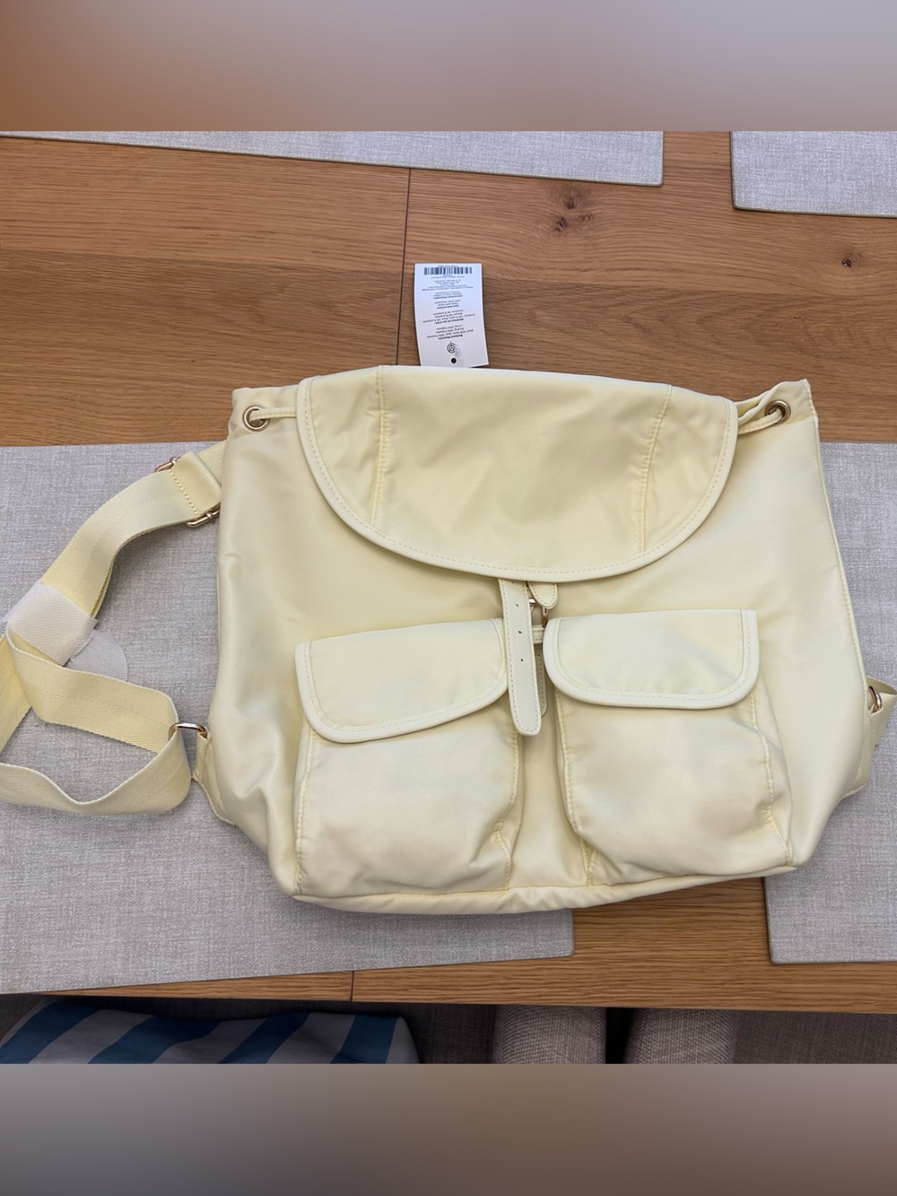 Year of Ours x FFF yellow nylon backpack